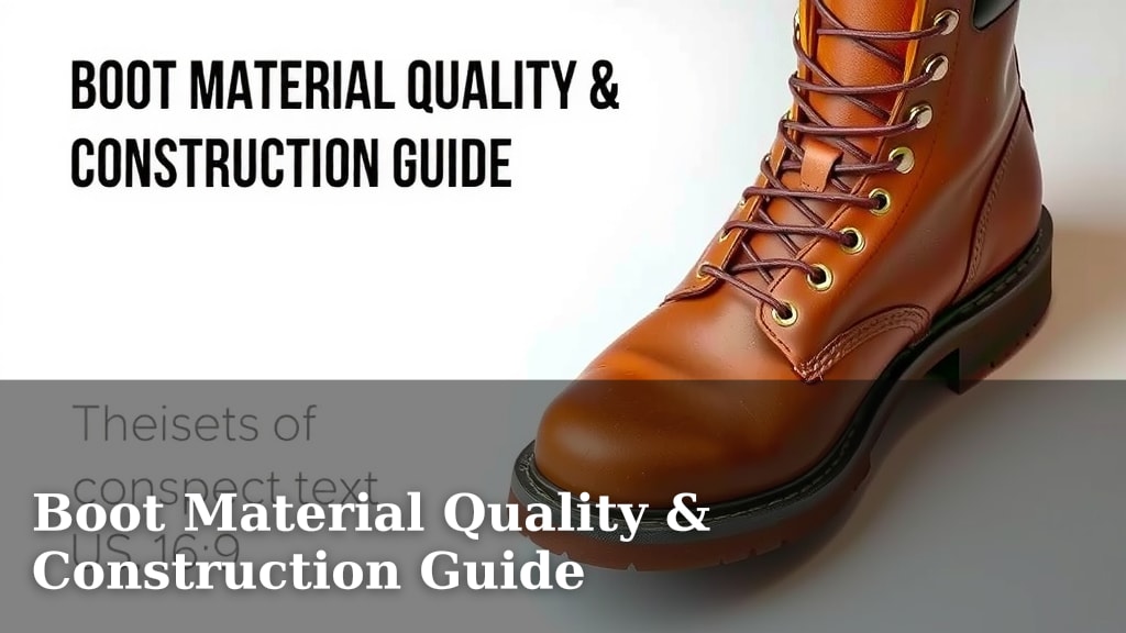 Boot Material Quality & Construction Guide